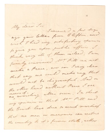 View full screen - View 1 of Lot 309. C.J. Fox | Series of 47 autograph letters signed, to Thomas Coutts, with related material, 1789-1819.