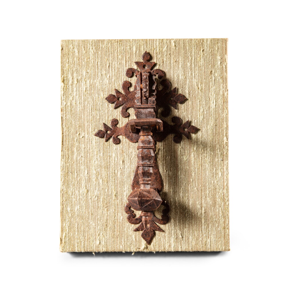 View full screen - View 1 of Lot 47. A wrought-iron door-knocker, probably Spain, 17th century.