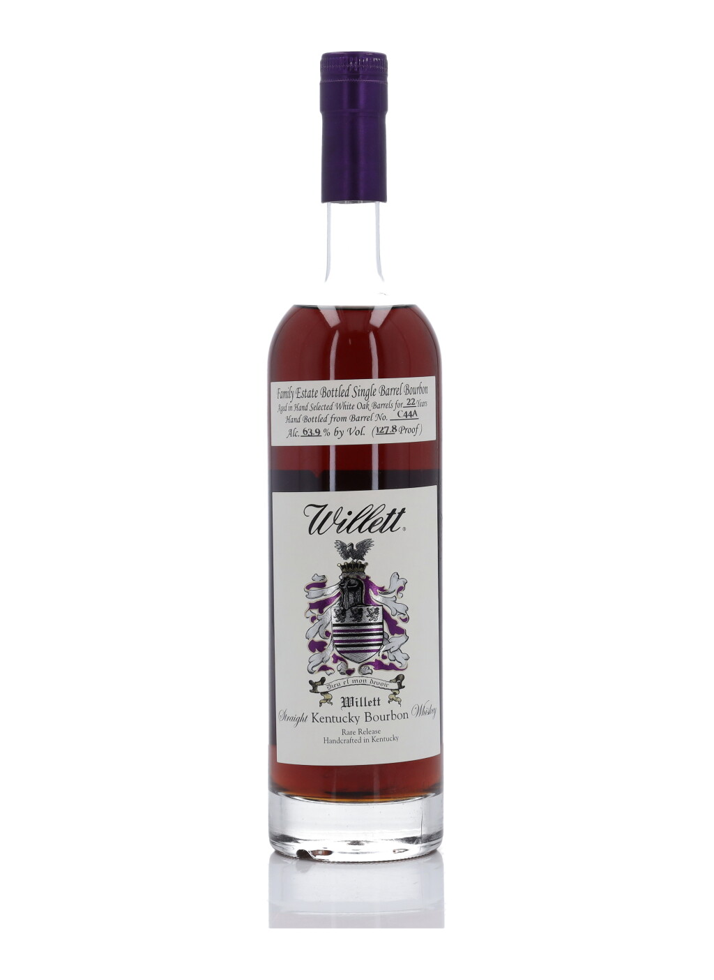 View full screen - View 1 of Lot 514. Willett Family Estate Single Barrel Bourbon #C44A 22 Year Old 127.8 Proof NV (1 Bottle 75cl).