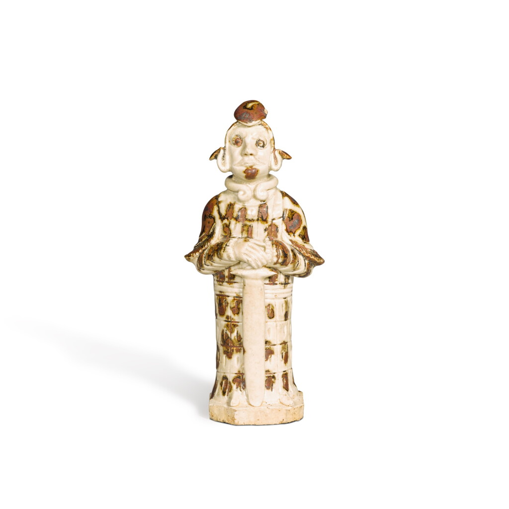 View full screen - View 1 of Lot 88. A brown-splashed qingbai 'warrior' figure, Song dynasty.