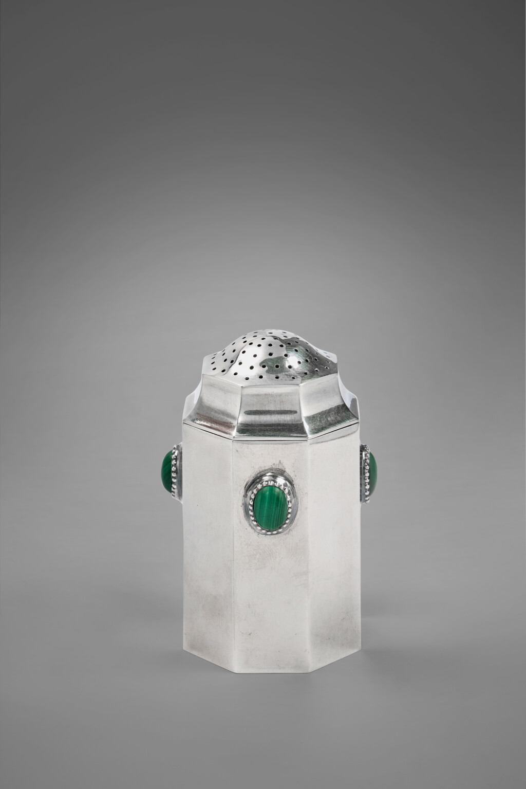 View full screen - View 1 of Lot 418. An Austrian Silver Sugar Caster, Designed by Josef Hoffmann for the Wiener Werkstätte, Vienna, Circa 1910.