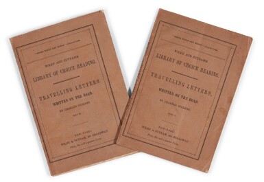 View full screen - View 1 of Lot 126. Dickens, Travelling Letters. Written on the Road, 1846, first American book edition.