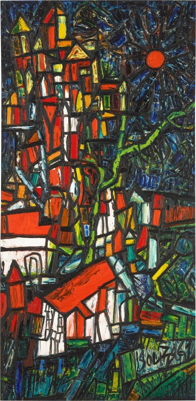 View full screen - View 1 of Lot 318. Untitled (Mountain with Houses).