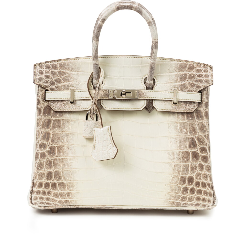 View full screen - View 1 of Lot 621. White Matte Niloticus Crocodile Himalaya Birkin 25 Palladium Hardware, 2022.
