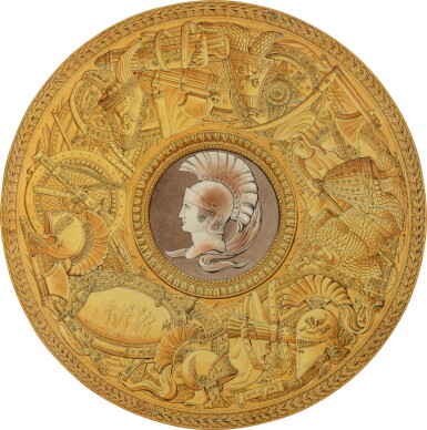 View full screen - View 1 of Lot 52. Initial project for the decoration of the central part of the porcelain tray of the table of the Great Captains of Antiquity commissioned by Napoleon I from the Sèvres manufactory, by Alexandre-Théodore Brongniart père, 1809.