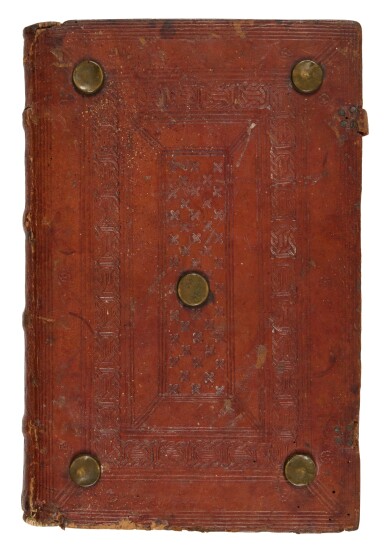 View full screen - View 1 of Lot 1488. Theocritus, Theocriti Eclogae triginta, Venice, Aldo Manuzio, February 1495/1496, near contemporary russet goatskin over wooden boards by Belluno Binder A.