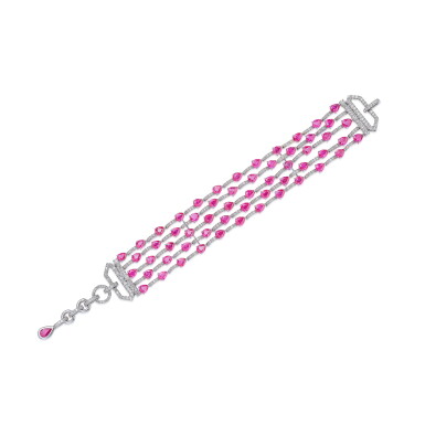 View full screen - View 1 of Lot 631. Ruby and Diamond Bracelet | Michele della Valle | 紅寶石 配 鑽石 手鏈.