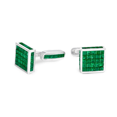 View full screen - View 1 of Lot 141. GRAFF | PAIR OF EMERALD CUFFLINKS.