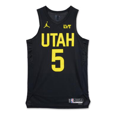 View full screen - View 1 of Lot 152. Cody Williams Utah Jazz 2024-2025 Emirates NBA Cup Game Worn Statement Edition Jersey .
