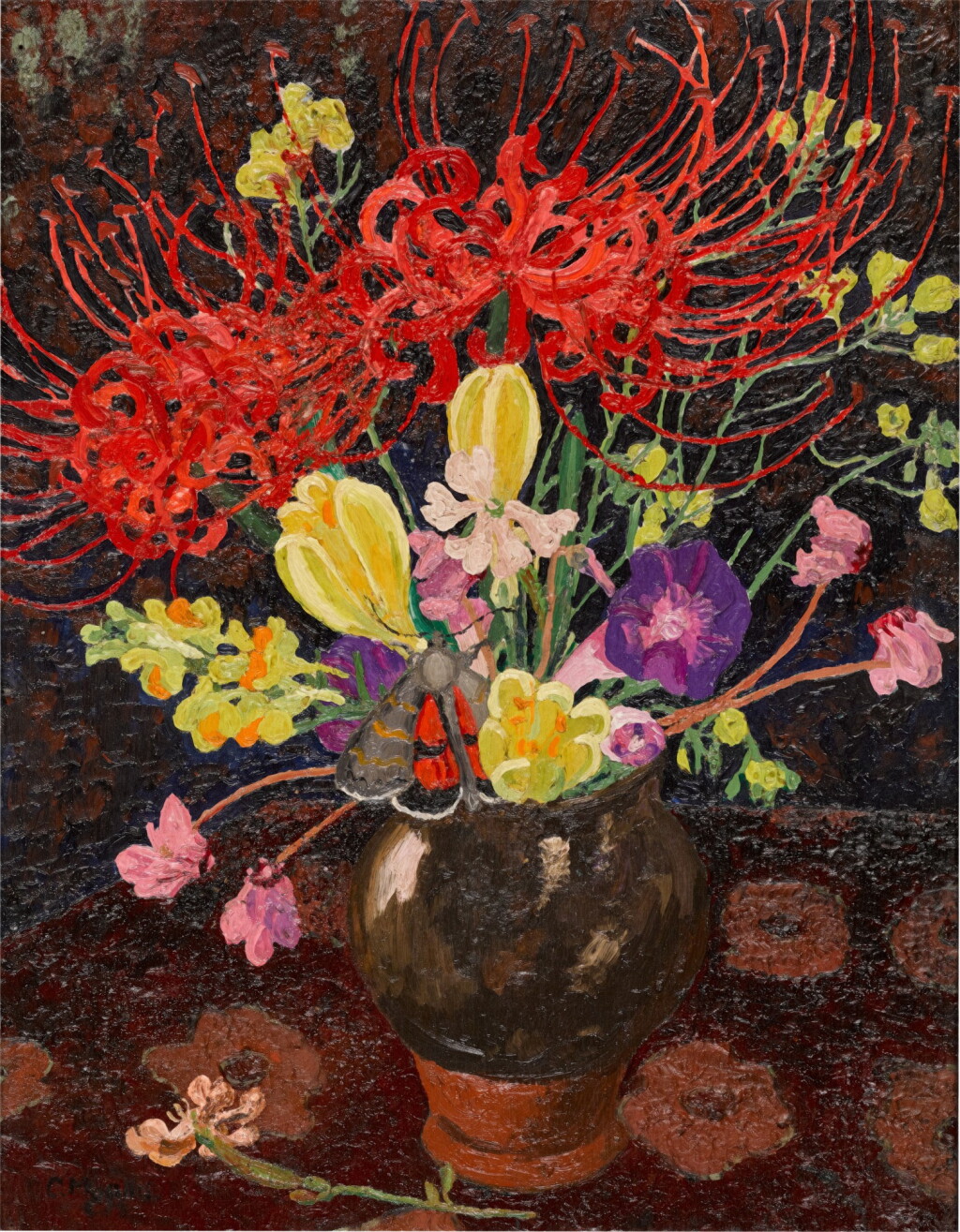 View full screen - View 1 of Lot 236. Still Life with Tiger Moth.