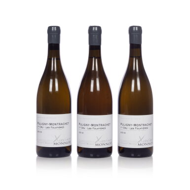 View full screen - View 1 of Lot 209. Puligny Montrachet, Les Folatières 2010 Xavier Monnot (6 BT).