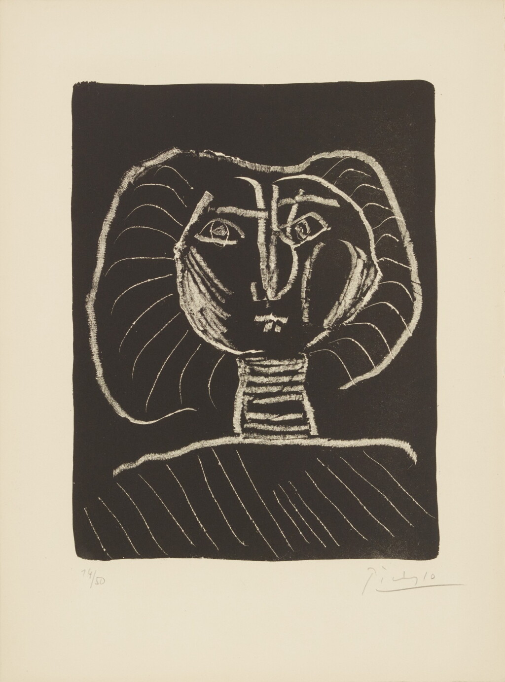 View full screen - View 1 of Lot 53. Tête de Femme Fond noir (B. 376; M. 2).