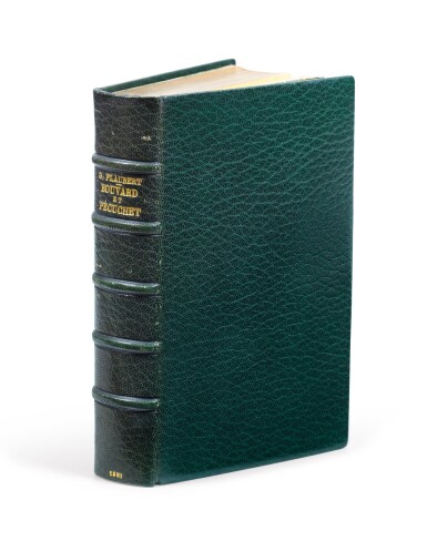 View full screen - View 1 of Lot 72. Bouvard et Pécuchet. 1881. Maroquin vert de Septier, exemplaire sur hollande, Provenance Pierre Guérin.