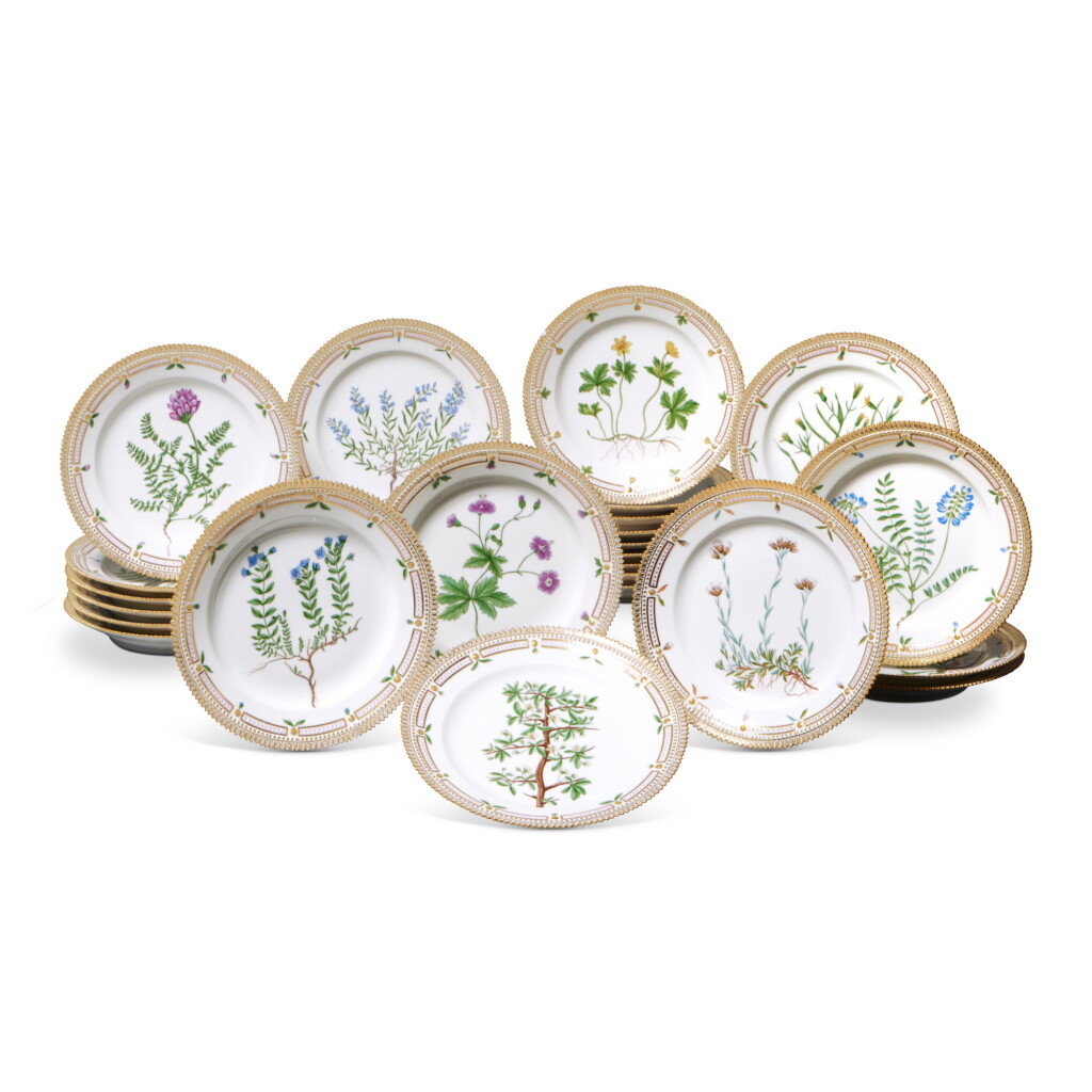 View full screen - View 1 of Lot 1182. Twenty-Four Royal Copenhagen 'Flora Danica' Dessert Plates, Modern.
