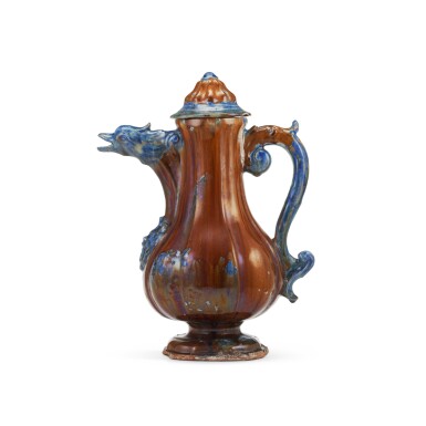 View full screen - View 1 of Lot 295. An Urbino or Sansepolcro maiolica coffeepot and cover, Giuseppe Antonio Maria Roletti, circa 1771.