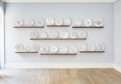 View full screen - View 1 of Lot 7. A Complete Set of Twenty-Four Silver Plates, accompanied by an additional example of Visage aux mains.