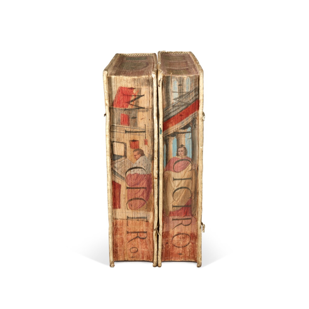 View full screen - View 1 of Lot 1628. Cicero, Opera, Basel, 1534, 2 volumes, contemporary Munich pigskin with painted foredges, from the Pillone library.