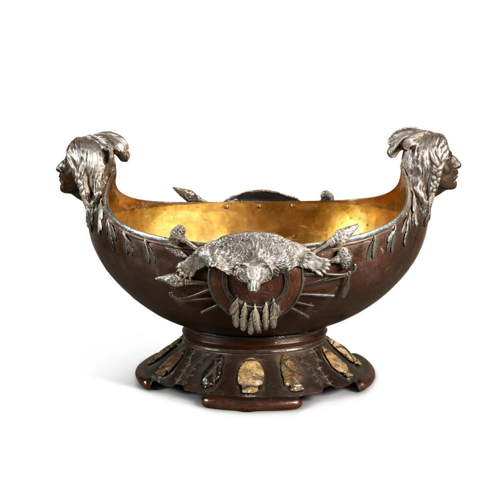 View full screen - View 1 of Lot 256. An American Silver and Copper "Native American" Punch Bowl, Attributed to Joseph Heinrich, New York, Circa 1900-15.