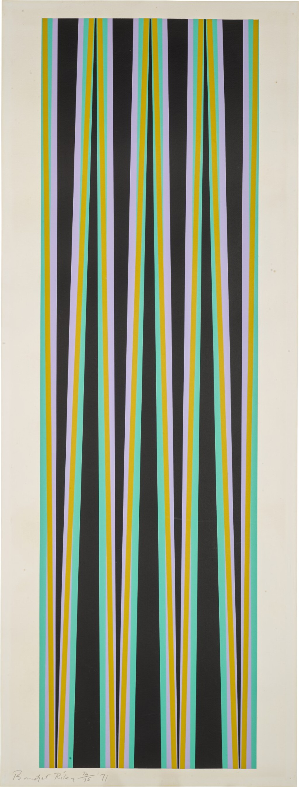 View full screen - View 1 of Lot 667. BRIDGET RILEY | UNTITLED (ELONGATED TRIANGLES 6) (S. 14).