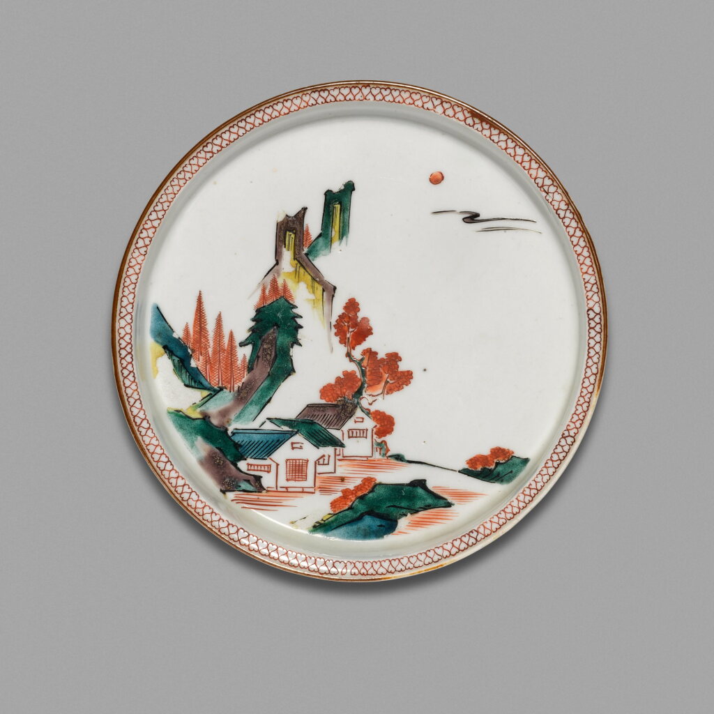 View full screen - View 1 of Lot 43. Two Kutani dishes | Edo period, 18th century .