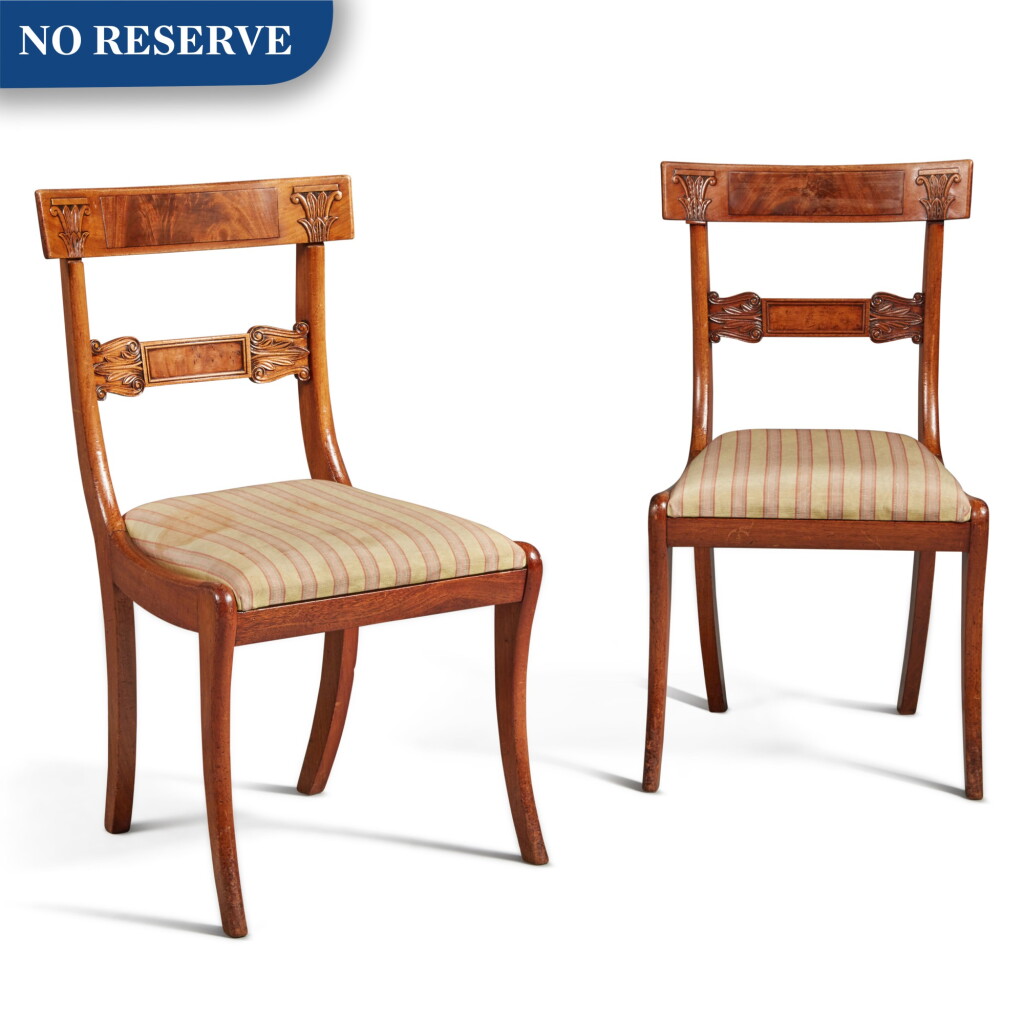View full screen - View 1 of Lot 257. A Pair of Regency Mahogany Side Chairs, Circa 1810.