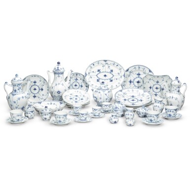 View full screen - View 1 of Lot 58. A Royal Copenhagen ‘Blue Lace’ pattern composite part dinner service, 20th century various dates.