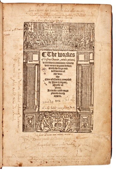 View full screen - View 1 of Lot 46. Geoffrey Chaucer, The workes, London, 1561, contemporary calf.