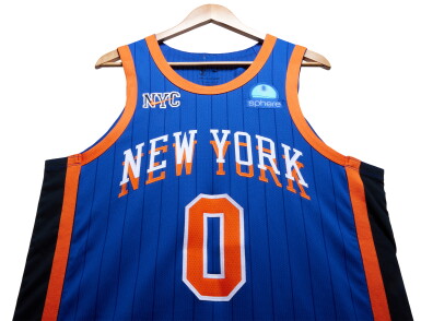 View full screen - View 1 of Lot 12. Donte DiVincenzo New York Knicks 2023-2024 In-Season Tournament Game Worn City Edition Jersey.