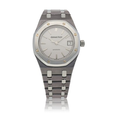 View full screen - View 1 of Lot 516. Royal Oak, Ref. 14790 Tantalum and stainless steel wristwatch with date and bracelet Circa 1990.