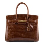 Hermès Miel Shiny Porosus Crocodile Birkin 30cm Gold Hardware