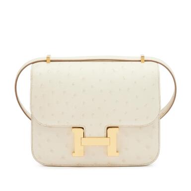 View full screen - View 1 of Lot 22. Beton Ostrich Mini Constance 18 Gold Hardware, 2024.