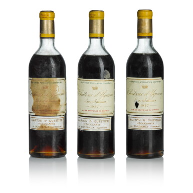 View full screen - View 1 of Lot 145. Château d'Yquem 1957 (4 BT).