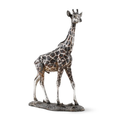 View full screen - View 1 of Lot 257. A large silver model of a giraffe, Tim Nicklin, London, 1994.