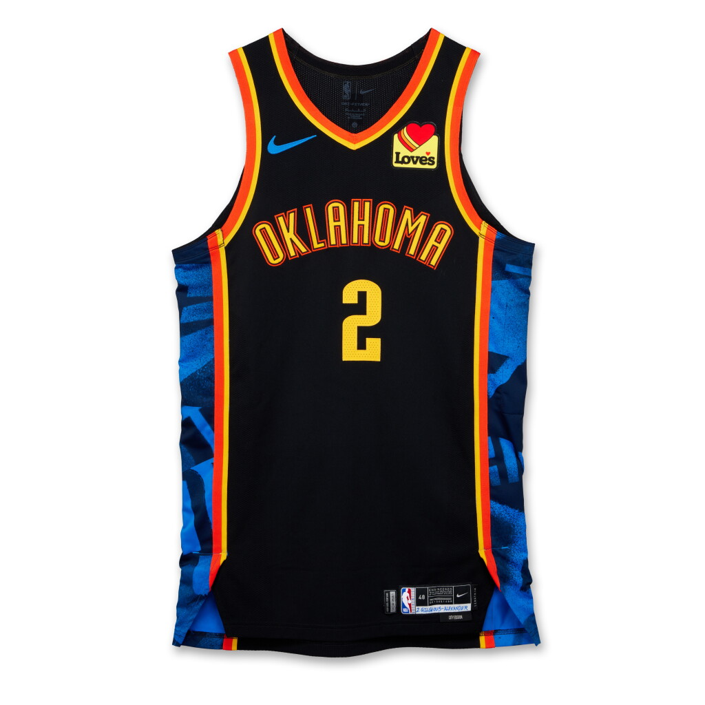 View full screen - View 1 of Lot 2. Shai Gilgeous-Alexander Oklahoma City Thunder 2024-2025 Game Worn City Edition Jersey | 36 Points .