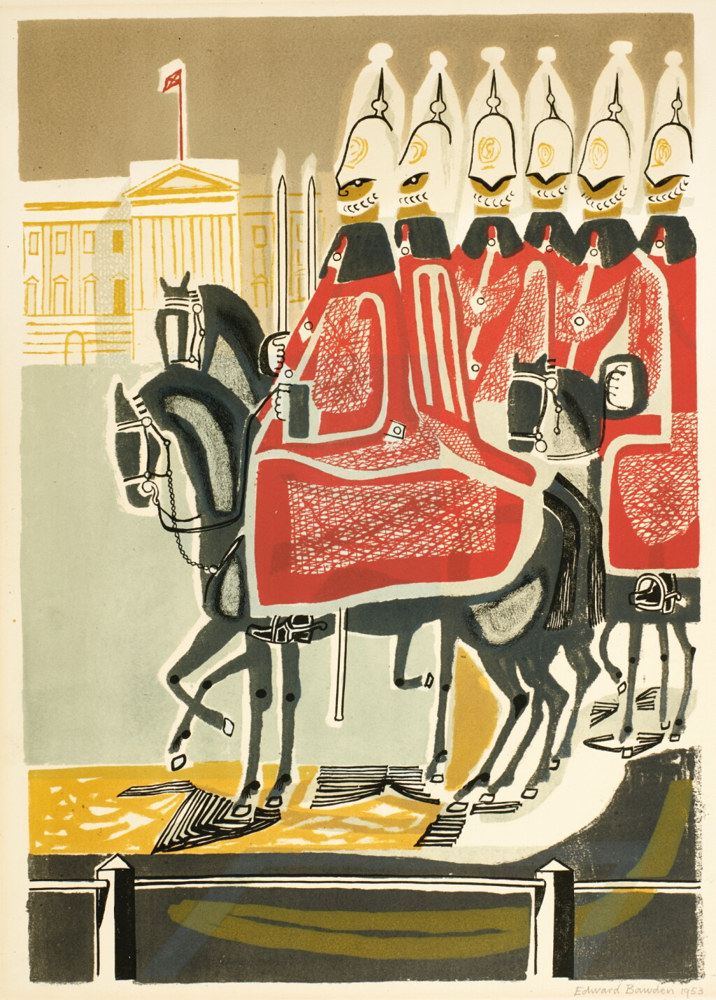 View full screen - View 1 of Lot 143. EDWARD BAWDEN, R.A. | LIFE GUARDS.