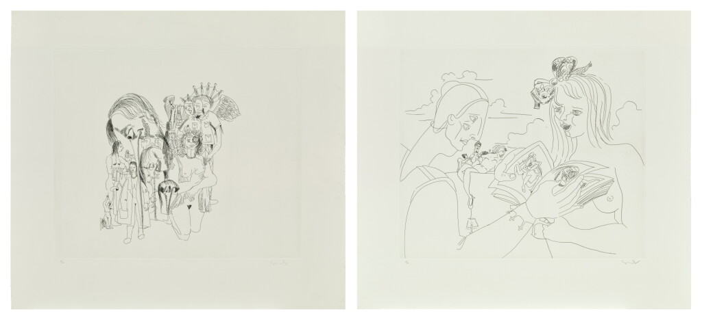 View full screen - View 1 of Lot 1091. George Condo 喬治 · 康多 | i. More Sketches of Spain #5 – for Miles Davis ii. More Sketches of Spain #6 – for Miles Davis (Two Works) i. 更多西班牙素描 5 號-為了邁爾士.戴維斯 ii. 更多西班牙素描 6 號-為了邁爾士.戴維斯(兩幅作品).