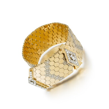 View full screen - View 1 of Lot 283. Bracelet or et diamants | Gold and diamond bracelet.