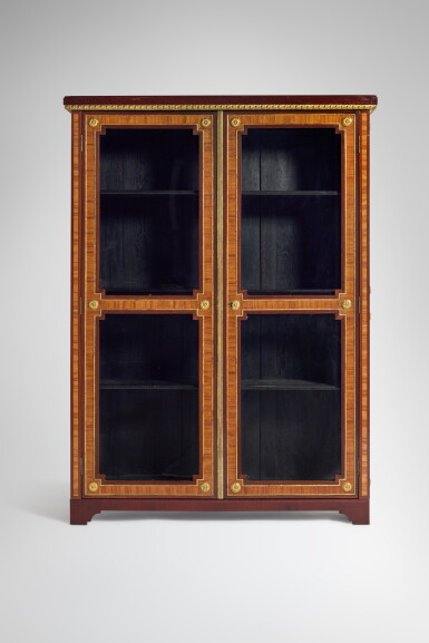 View full screen - View 1 of Lot 161. A Louis XVI Gilt-Bronze-Mounted Amaranth and Tulipwood Bibliothèque, Circa 1780.