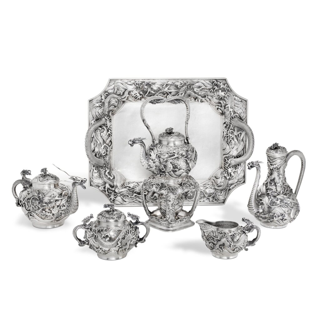View full screen - View 1 of Lot 114. A Japanese silver tea and coffee service, Arthur & Bond, Yokohama, late 19th/early 20th century.