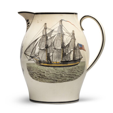 View full screen - View 1 of Lot 145. A Liverpool creamware transfer-printed 'political' Jug, Early 19th century.