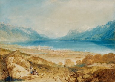 View full screen - View 1 of Lot 173. Lake of Geneva from Above Vevey .