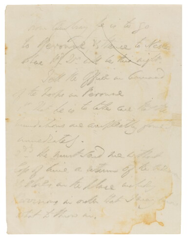 View full screen - View 1 of Lot 159. WELLINGTON, Autograph manuscript battle orders from the Waterloo campaign, 1815 (1 page).