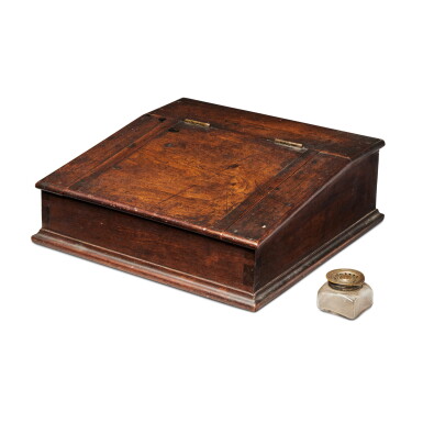View full screen - View 1 of Lot 216. Chippendale Walnut Slant Lid Desk Box, Pennsylvania, circa 1800.