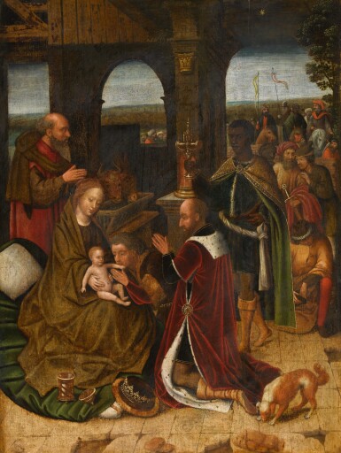 View full screen - View 1 of Lot 113. SCHOOL OF BRUGES, 16TH CENTURY | The Adoration of the Magi.