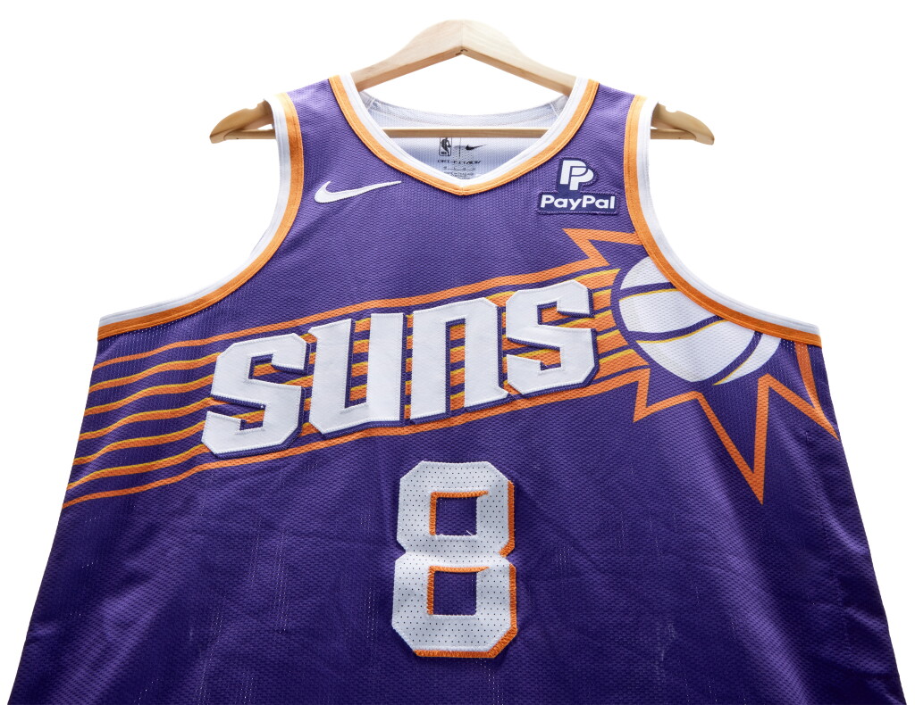 View full screen - View 1 of Lot 94. Grayson Allen Phoenix Suns 2023-2024 Kia NBA Tip-Off Game Worn Statement Edition Jersey .