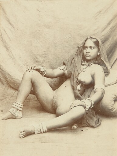 View full screen - View 1 of Lot 64. PHOTOGRAPH | INDIAN FEMALE NUDE, LATE NINETEENTH CENTURY.