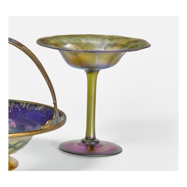 View full screen - View 1 of Lot 40. TIFFANY STUDIOS | CARVED COMPOTE DISH.