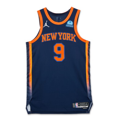 View full screen - View 1 of Lot 2. RJ Barrett New York Knicks 2023-2024 Game Worn Statement Edition Jersey.