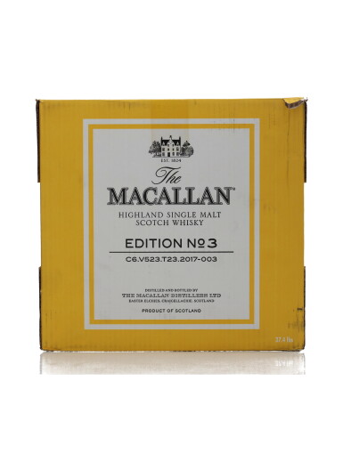 View full screen - View 1 of Lot 27. The Macallan Edition No.3 48.3 abv NV (12 BT 75cl).