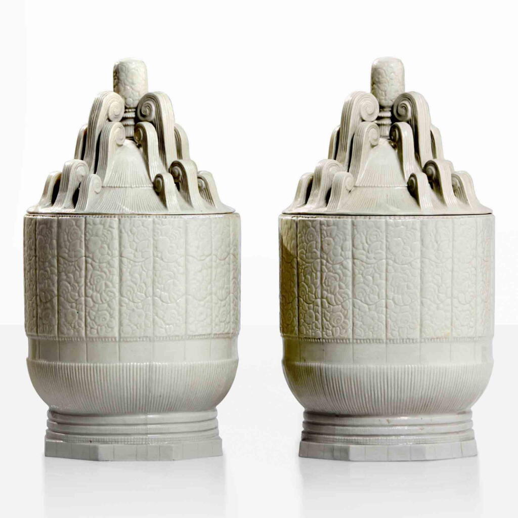 View full screen - View 1 of Lot 68. Pair of Tobacco Jars.